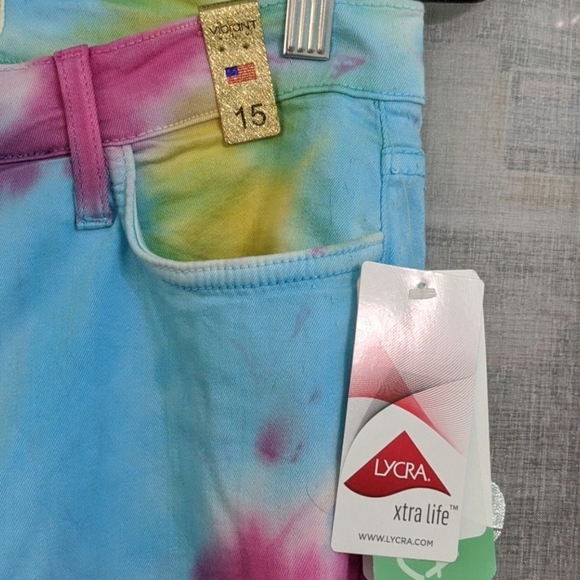 Vibrant m.i.u tie dye jeans distressed 15 NWT - Picture 2 of 5